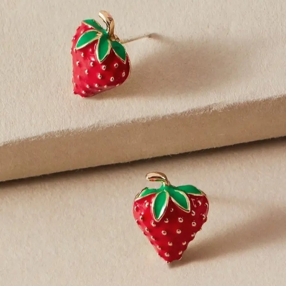 Source Unknown Jewelry - Lovely Strawberry🍓 stud earrings, 18k gold plated jewelry  1 pair. New